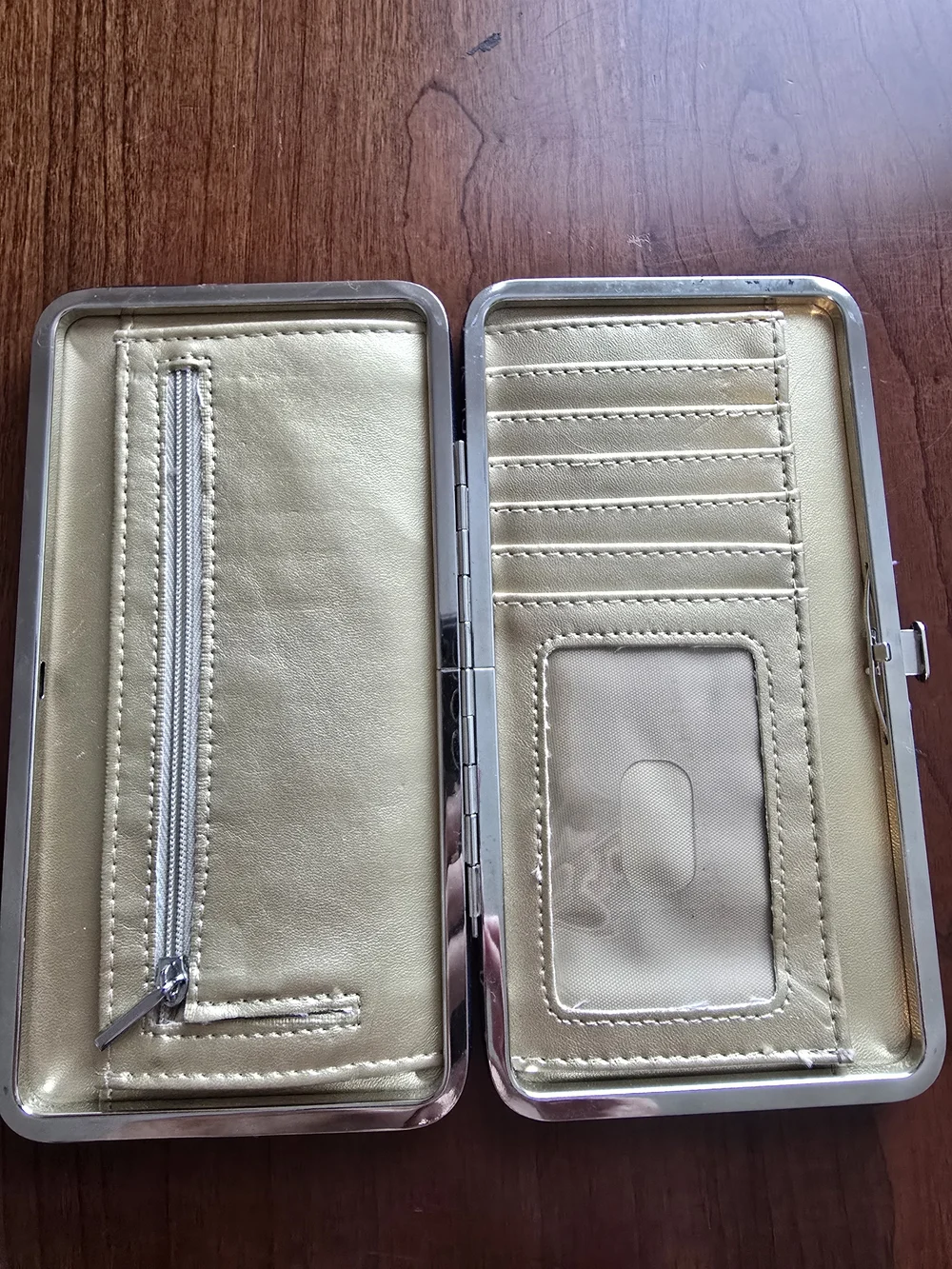 Target Navy and Pink Heart 💖 Snap Wallet with Gold Interior, Like New Condition